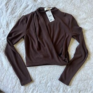 ASTR Brown Long Sleeve Top
